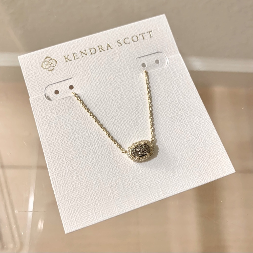 Kendra Scott Drusy Stone Gold Chelsea Dainty Minimalist Necklace